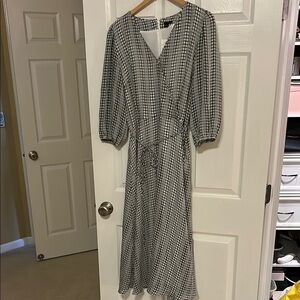 Ann Taylor Black and White Checkered Dress